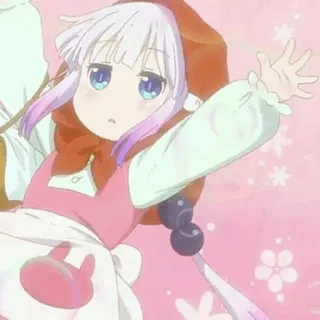 🍥 Kanna Kamui Miss Kobayashi's Dragon Maid Anime, Kanna, Niedlich, Kawaii, Dragon Maid, Miss Kobayashis Dragon Maid, Violette Haare, Chibi whatsapp sticker