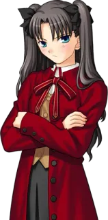 😕 Rin Tohsaka Fate/stay night Anime, Dibujos animados, Personaje, Mujer whatsapp sticker