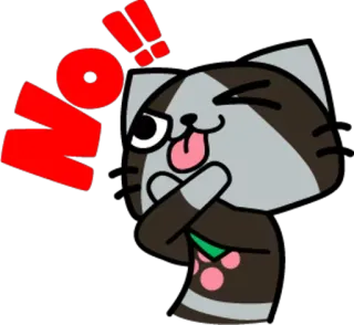 🙅 NO!! 고양이, 아니요, 금지, 거부, 만화, 스티커 telegram sticker