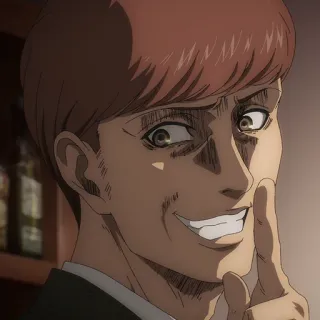 🤫 Anime, Personagem, Sorriso irônico, Expressão facial telegram sticker