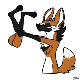 🦵 cane, animale, adesivo, divertente, volpe, strano telegram sticker