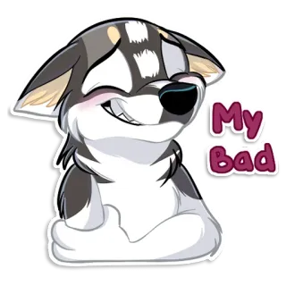 🤔 My Bad cão, desculpa, fofo, desenho animado, arrependimento, desculpa telegram sticker