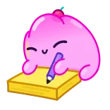 👌 Schreiben, Zeichnen, Blob, Rosa, Süß, Haftnotiz, Bleistift telegram sticker