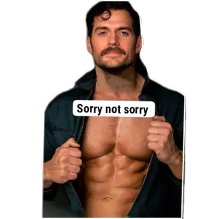 ✋ Henry Cavill Sorry not sorry henry cavill, abs, muscular, handsome, sorry not sorry, celebrity, man whatsapp sticker