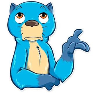 🙄 otter, cartoon, tier, traurig, blau, säugetier, niedlich telegram sticker