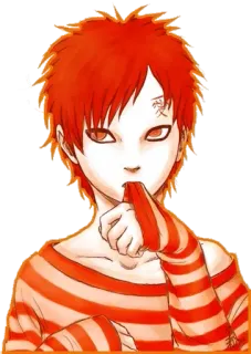 😶 Gaara Naruto anime, manga, gaara, naruto, character, sticker telegram sticker