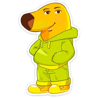 🍌 Postać, Bluza z kapturem, Kreskówka, Antropomorficzny, Żółty whatsapp sticker