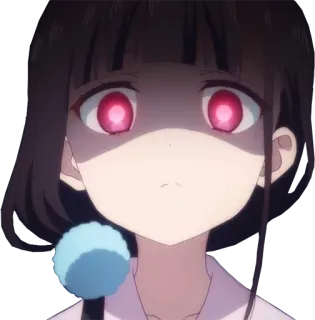 😨 anime, ragazza, inquietante, spaventoso, occhi rossi whatsapp sticker