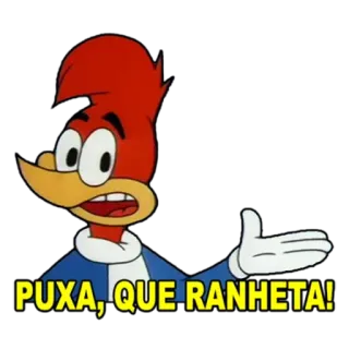 😣 Woody Woodpecker PUXA, QUE RANHETA! woody woodpecker, cartoon, funny, rant, frustration, exasperation telegram sticker
