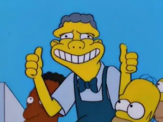 👍 Moe Szyslak The Simpsons Мо Сизлак, Симпсоны, Мультяшный персонаж, Палец вверх whatsapp sticker