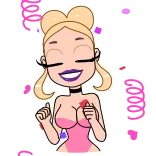 🥳 мультфильм, женщина, стикер, иллюстрация, женский telegram sticker