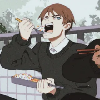 😋 Anime, Essen, Mittagessen, Japanisch, Cartoon, Schule, Reis telegram sticker
