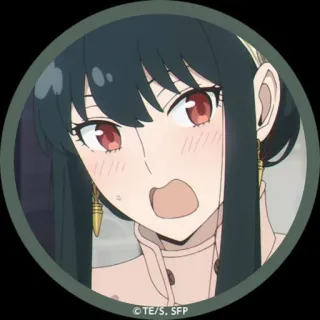 🤔 Yor Forger Spy x Family TE/S, SFP 动漫, 约尔·福杰, 间谍过家家, 卡通, 角色, 女人, 可爱 telegram sticker