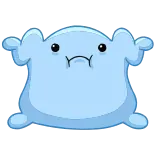 🤷‍♂️ Blob, Carino, Cartone animato, Blu, Semplice, Personaggio, Mascotte telegram sticker