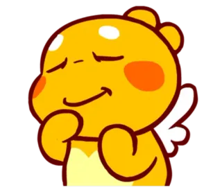 🌝 Мультфильм, Персонаж, Милый, Желтый, Ангел, Каваий whatsapp sticker