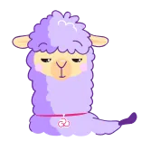 🙃 Lạc đà alpaca, Lạc đà llama, Màu tím, Động vật, Hoạt hình telegram sticker