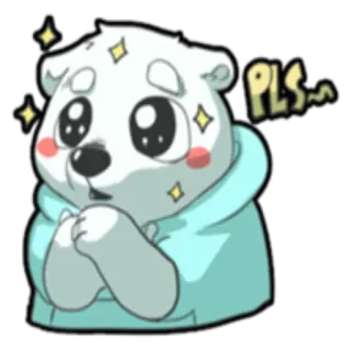 ✨ PLS~ Bär, Cartoon, Niedlich, Bittend, Flehend telegram sticker