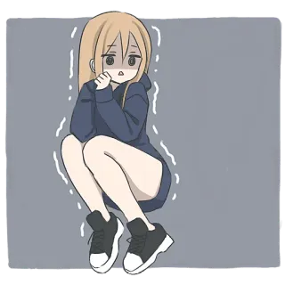 Крутая тян в худи @Nyasticks telegram stickers