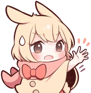 ✋ 치비, 귀여운, 귀엽다, 애니, 만화, 무서워, 손 흔들기 telegram sticker