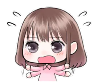 💻 Anime, Manga, geschockt, Kawaii, süß, Ausdruck, Charakter, Mädchen telegram sticker