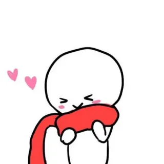 💗 Desenho animado, Fofo, Cachecol, Amor, Coração, Inverno whatsapp sticker
