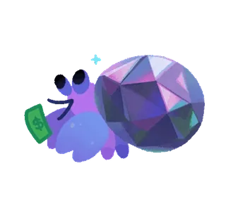 ✨ Krab, Pieniądze, Diament, Kreskówka, Słodkie, Zwierzę telegram sticker
