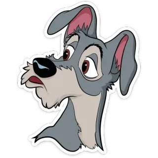 🤔 Tramp Lady and the Tramp pies, kreskówka, disney, włóczęga, animacja telegram sticker