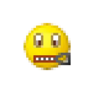 😶 cremallera, boca, emoji, cerrado, silencio, callado whatsapp sticker