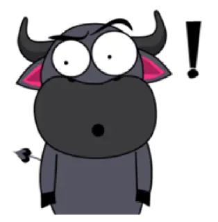 😧 Hoạt hình, Động vật, Trâu, Bò đực, Dễ thương telegram sticker