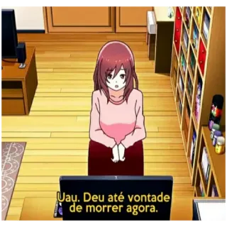 🙄 Uau. Deu até vontade de morrer agora. anime, meisje, verdrietig, kamer, binnen telegram sticker