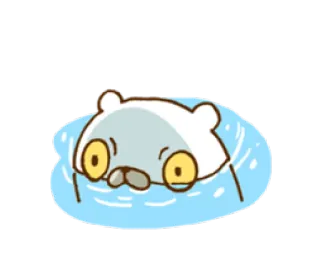 🏊 hewan, beruang kutub, kartun, berenang, air, lucu telegram sticker
