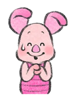 🧁 Piglet 피글렛, 위니 더 푸, 만화, 디즈니, 귀여운, 동물 telegram sticker