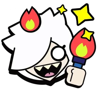 🎭 brawl stars, fire, ember, videogame, cartoon telegram sticker