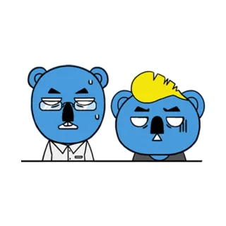 👬 cartoon, bear, character, illustration, animal, mascot telegram sticker