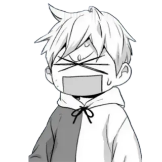😡 Аниме, Манга, Персонаж, Пот, Нервный, Стикер telegram sticker