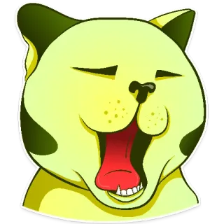 😴 chat, bâillement, animal, drôle, mignon, autocollant, expression, visage whatsapp sticker