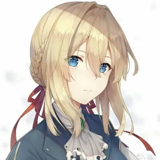 😐 Violet Evergarden anime, character, portrait, art telegram sticker