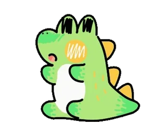 💵 Yoshi Yoshi, Dinosaurio, Dibujos animados, Lindo, Animal, Verde whatsapp sticker