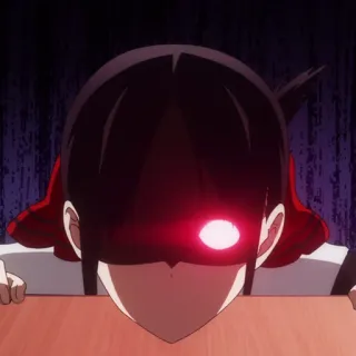 ❤️ Kaguya Shinomiya Kaguya-sama: Love Is War Аниме, Кагуя Синомия, Госпожа Кагуя: в любви как на войне, Злой, Красный глаз, Мем telegram sticker