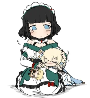 🏖 anime, maid, cute, cartoon, chibi telegram sticker