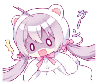 💭 ガーン аниме, милый, медведь, в шоке, мультфильм, каваий whatsapp sticker