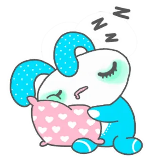 😴 ZZZ dormire, assonnato, carino, animale, cuscino, cuore, cartone animato telegram sticker