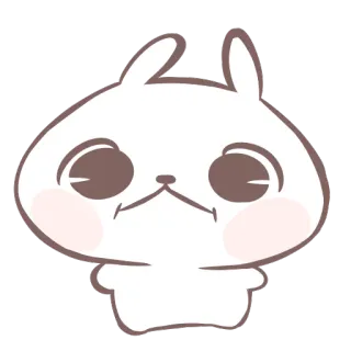 😐 coelho, fofo, animal, desenho animado, adesivo telegram sticker