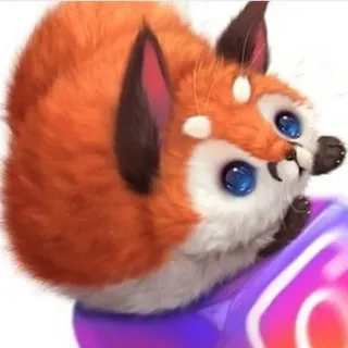 😯 fox, cute, animal, Instagram, social media, cartoon, kawaii telegram sticker