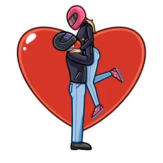🤗 couple, motorcycle, love, heart, romance, relationship telegram sticker
