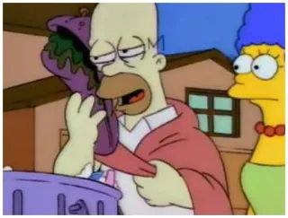 🤢 Homer Simpson The Simpsons Homer Simpson, Cartoon, Garbage, Sad, Tired, Marge Simpson telegram sticker