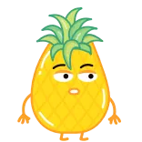 😬 pineapple, fruit, cartoon, sticker, tropical, yellow, food telegram sticker
