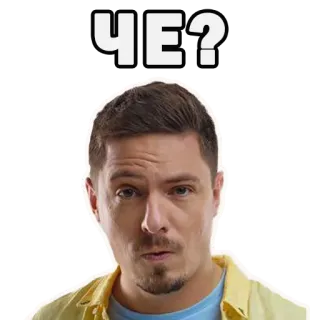 🤔 ЧЕ? 質問, 男, ロシア人, 困惑, 表情, 顔 telegram sticker