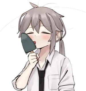🍦 anime, ice cream, popsicle, cute, blush telegram sticker
