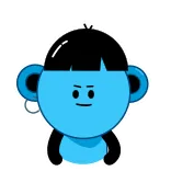 ❌ การ์ตูน, ตัวละคร, สีน้ำเงิน, สติกเกอร์, มาสคอต telegram sticker